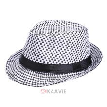 cheap plaid straw fedora hat