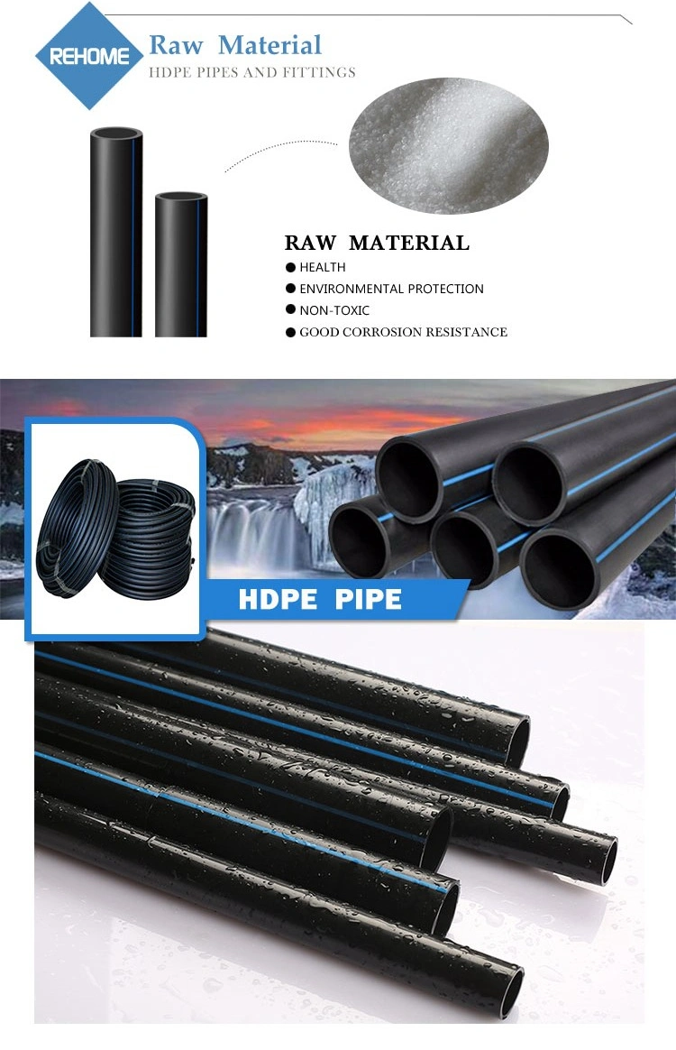 2017 Hot Sale Black Plastic Water Supply HDPE Pipe