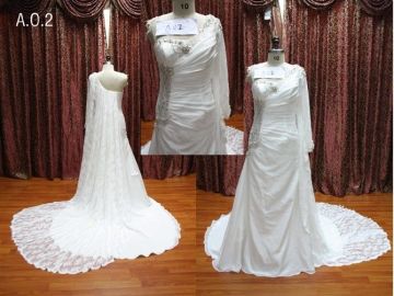 Oem Ivory Color Column One Sleeve Modest Wedding Dresses With Sleeves