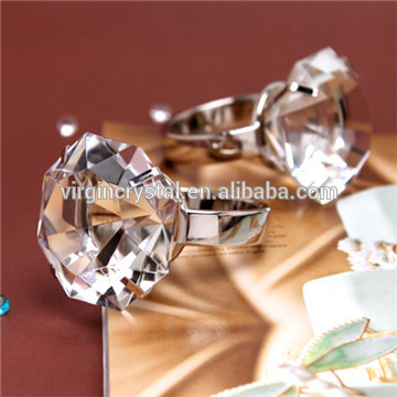 Wholesale clear crystal diamond napkin rings , clear diamond napkin holder rings for weddings decoration