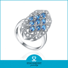 Blue zircon stone fashion full finger ring
