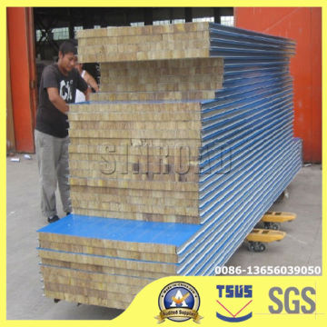 Fireproof rockwool sandwich panel,Rock wool wall sandwich panel,Sandwich panel rock wool