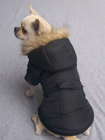 Black Puppy Pet Clothing Winter Warm Hoodies Wholesale [FD063E]