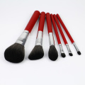 6 pièces de couleur rouge Best Brush Sets for Makeup