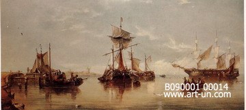 sea and boat painting