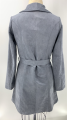 Manteau long en daim gris foncé