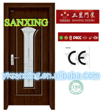 Glass fan sample wood door