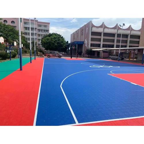 PP Pintar Interlocking Portable Sport Court Bahan Jubin Plastik Lantai Bola Keranjang Sementara Luar