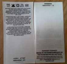 Custom Waterproof Hot Melting Press Clothing Care Label TPU Shoe Tongue Label Adhesive Label Tag