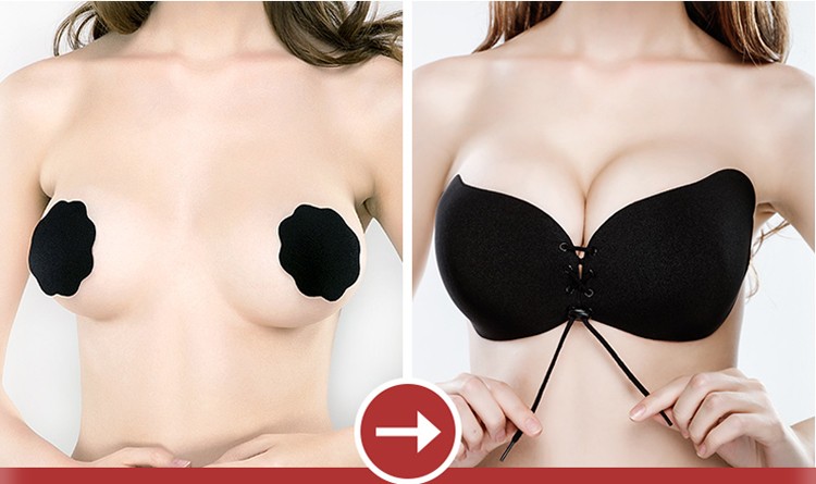 Big size bra for big breast women strapless Invisible Push-up lala bra