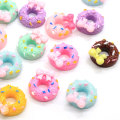 Różne 100 sztuk Kawaii Donut Cabochons miniaturowe żywiczne pączek symulowane rzemiosło spożywcze do albumu zdobienie kokarda do włosów DIY