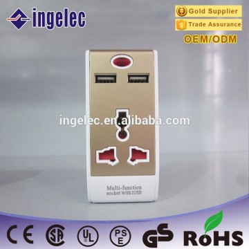 PC material USB universal adaptor with surge protection