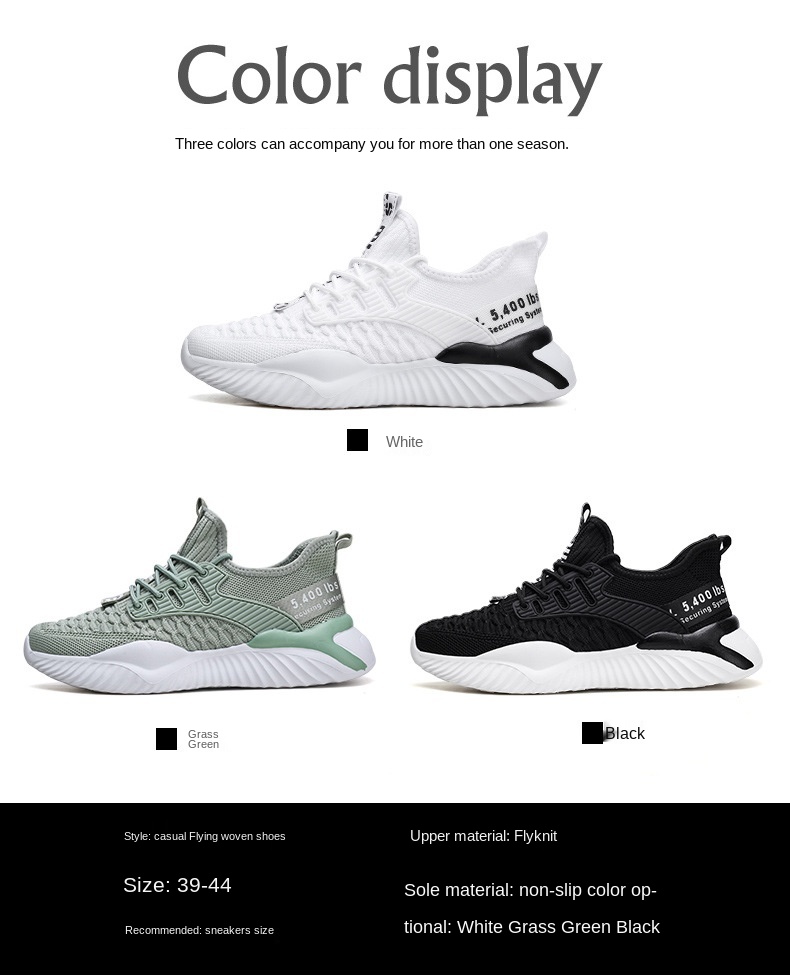 2021 Fashion New Designs Excellent European Style Fly Knitted Mesh Sports Shoes For Men