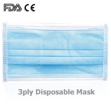 EN149 Masque facial jetable non tissé à boucle d&#39;oreille 3 plis