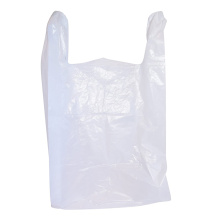 Smiley vest clear plastic bag custom logo recycled plastic bag for supermarket restaurant takeaway