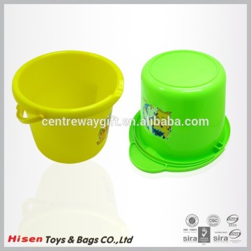 Custom logo heat transfer printed plastic pails with handles