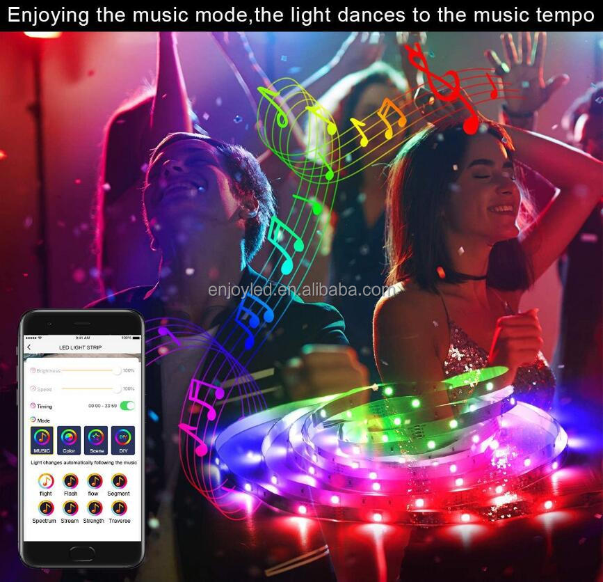 5050 BT light strip set RGB seven color light strip app intelligent control