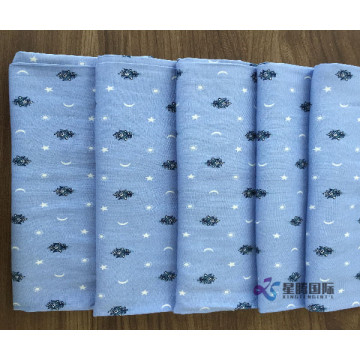 100% Rayon Printed Fabric Little Star Moon Pattern