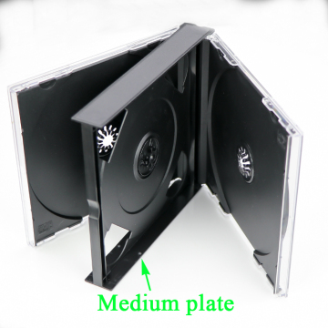 24mm 3 discs Jewel CD Case Jewel Box With Black Tray For 3CD
