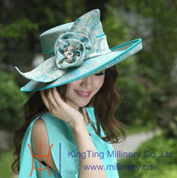 New ladies elegant dress hat satin dress hat flower hat