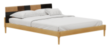 Patchwork retro solid wood bed