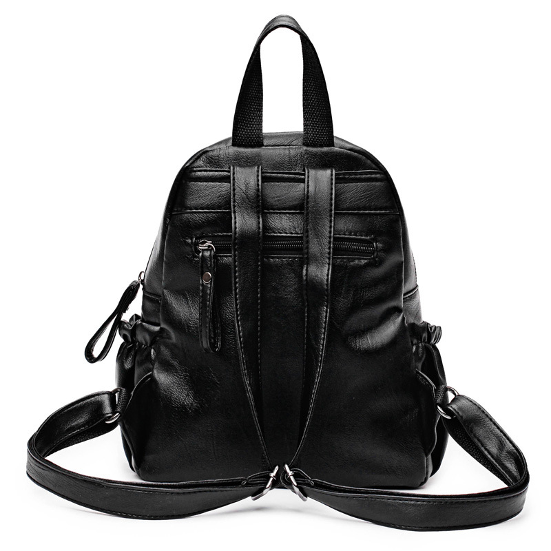 Drawstring leather backpack for girls