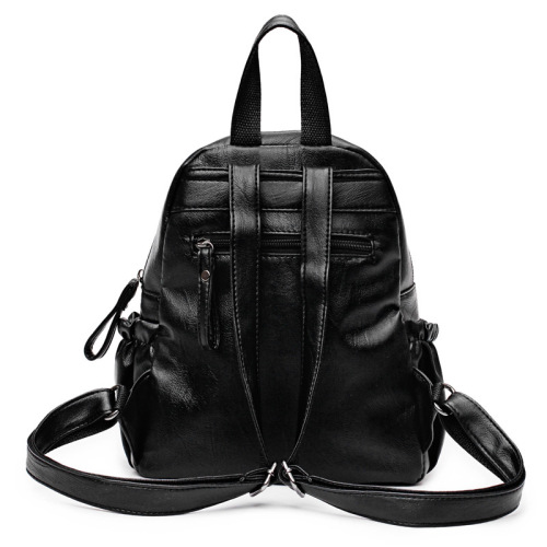 Drawstring waterproof woman fashion leather backpack