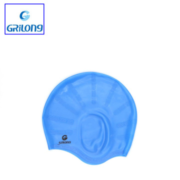 2016 indoor sport Swimming Cap /Swim hats ear protection silicone swim cap with pure color