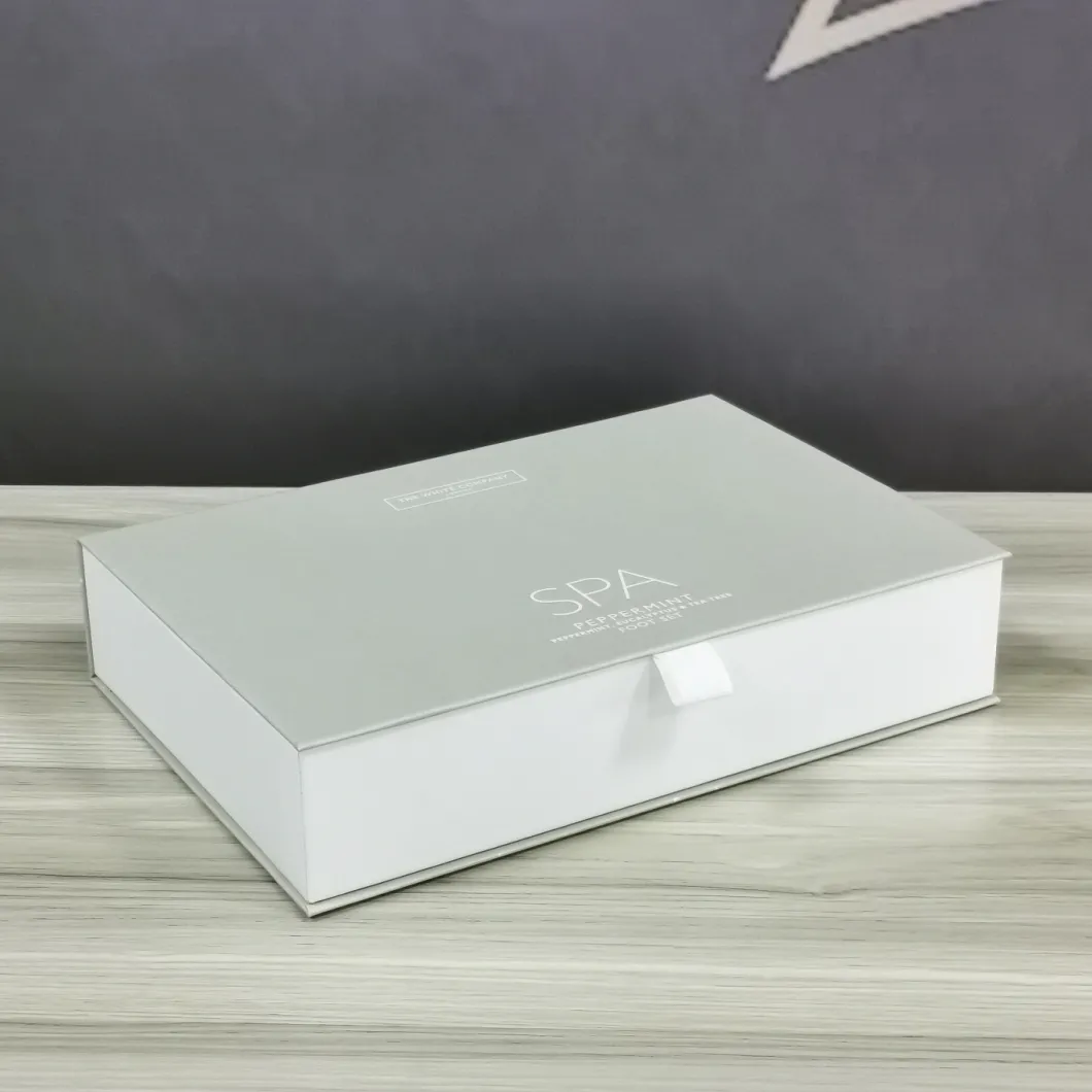 Qingdao Factory Glassy Varnishing Rigid Cardboard Suitcase Box with Ribbon for Perfume