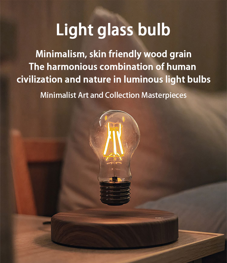 New product Bottom base magnetic rotating and levitating floating lighting bulb for table desk lamp