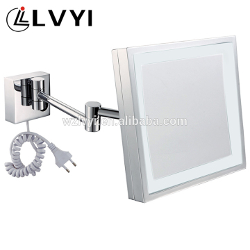Rectangle Illuminated Wall Mount Magnifying Mirror; Lighting Magnifying Makeup Mirror 1802D