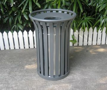 Metal outdoor garbage can stand