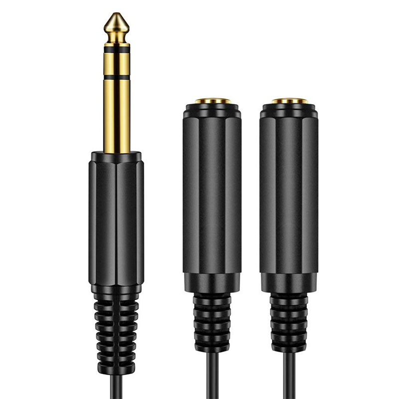 Hot Sale Factory Manufacture 1/4 Inch 6.35mm Dual Splitter Male to Female Splitter converter
