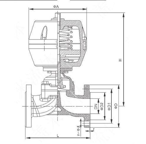 pneumatic plastic diiaphragm valve double flanged