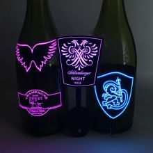 Customized Luminous Adhesive Led Champagnes Sticker Glow Wine Bottle Label