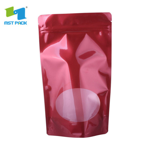 250g Plastic Aluminum Foil Stand Up Pouch With Windows