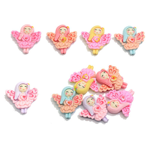 Ziemlich neueste 2020 neuartige Harzperlen flacher Rücken Flügel Mädchen Körper Cartoon-Stil Kawaii Beliebte Cabochons für Craft Decor Aufkleber