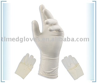 Latex surgical gloves with powdered