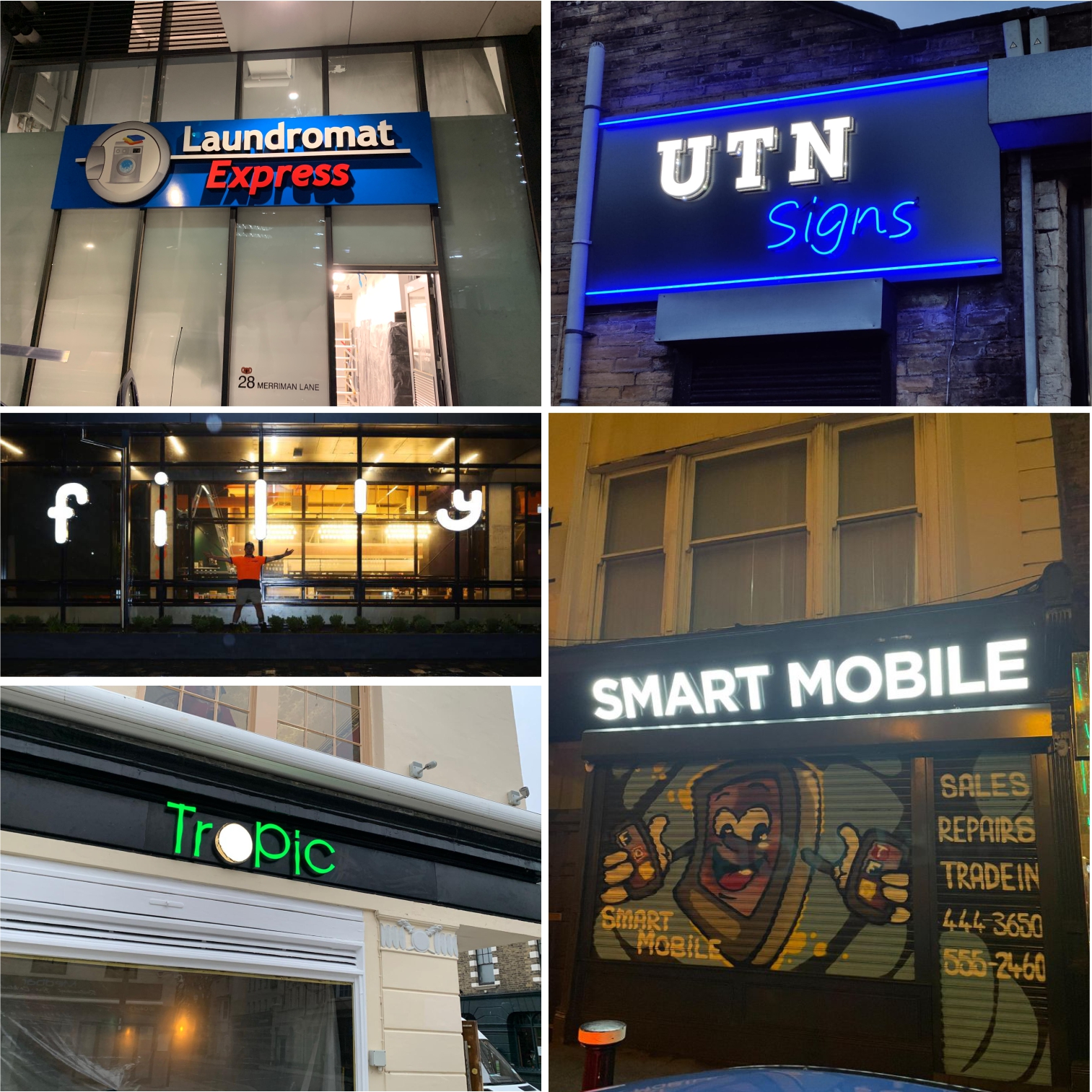 DINGYISIGN Professional Storefront Advertising Led Custom Display Letter Sign Board For Mobile Shop