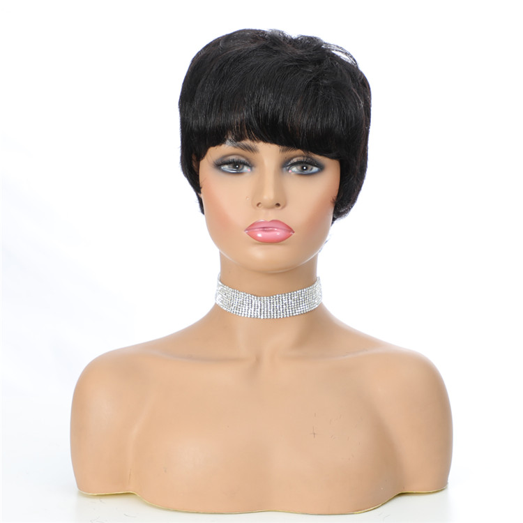 Lsybeauty 100% Virgin Brazilian Human Hair Wigs Cheap Wholesale Natural Human Hair Wigs For Black Women None Lace Wigs