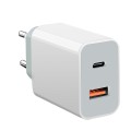 18W 2-port QC3.0 + Typ-C USB-väggladdare