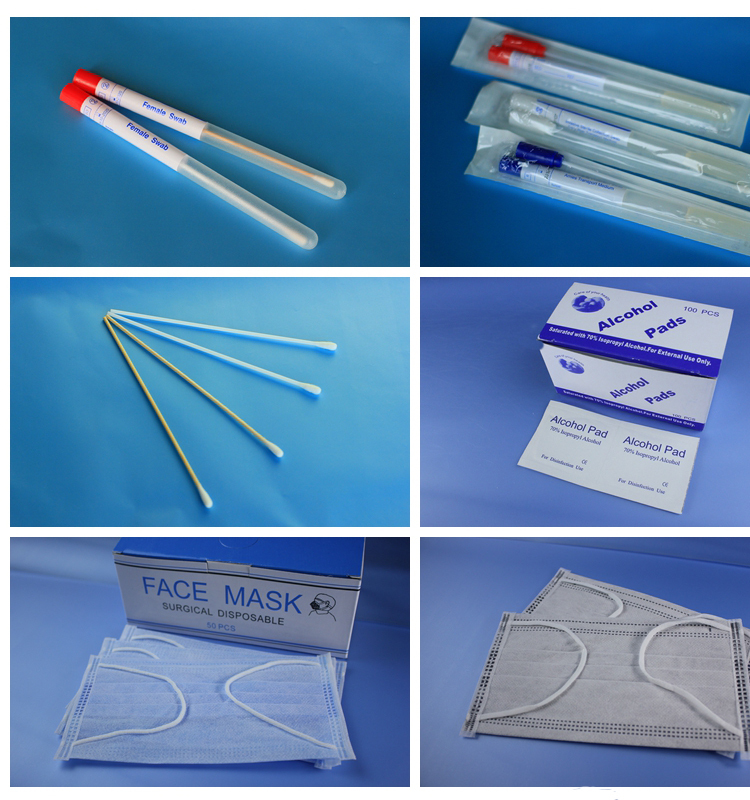 clear medical cotton swab tube with plastic stick