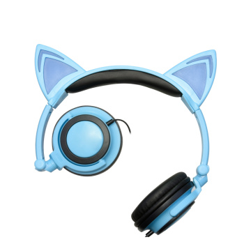 Wired Stereo Cat Ear Headphone LED for Promotion