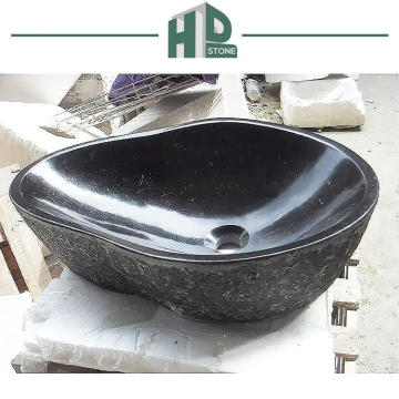 Black Marble Bathroom Vanity Sink - Nature Stone Wash Basin