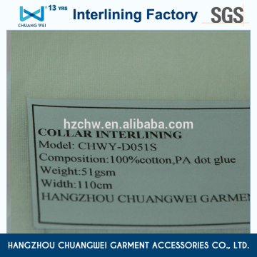 Manufacture polyester collar interlining