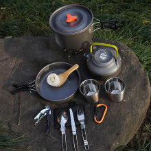 WinPolar 2-3 Person Camp Cookware Set for Picnic and Backpacking