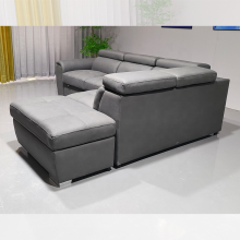 Convertible Kids' Sofa - Wooden with Wrought Iron Frame, Leather & Foam