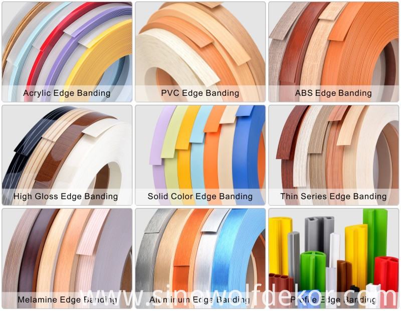 Furniture Accessories High Gloss Pvc Plastic Edge Banding China