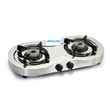 Cooktop de aço inoxidável de 2 queimadores