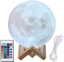Hot Selling 3D Print Moon Light - LED Moon Lamp with 16 Colors, Dimmable, Remote Control, Touch Switch, 15cm